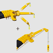 Grue à chenilles MAEDA schéma du crochet de recherche et crochet de chute simple