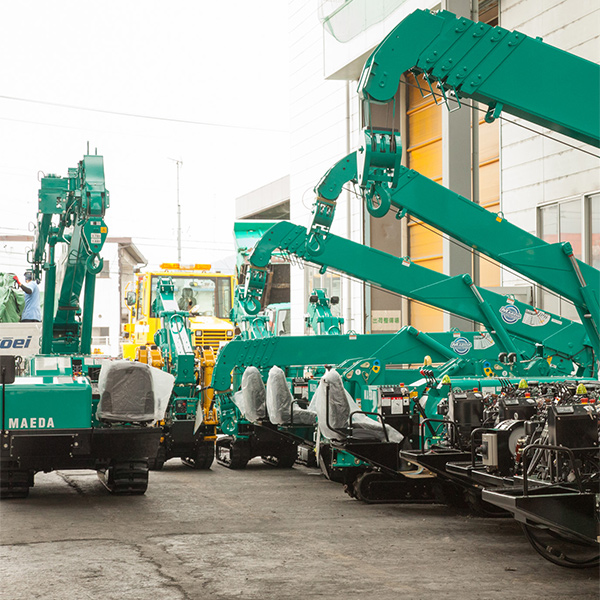MAEDA factory showing line of completed machines